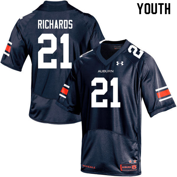 Youth #21 Mark-Antony Richards Auburn Tigers College Football Jerseys Sale-Navy